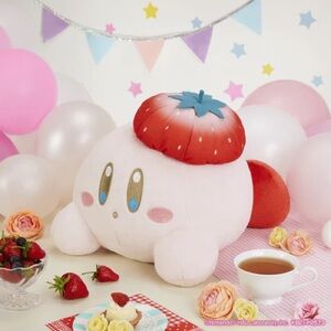 Ichiban Kuji Kirby A Sweet Moment Large Strawberry Hat Kirby Plush